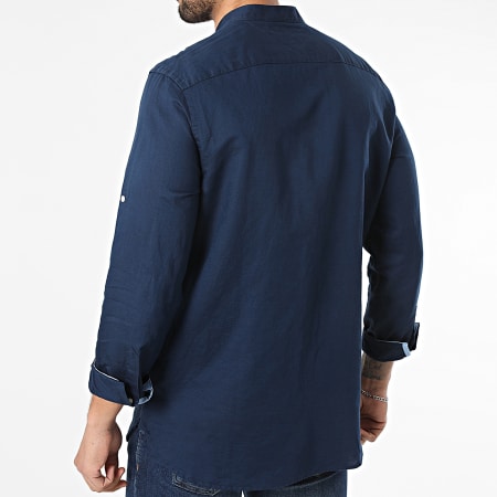 Tommy Hilfiger - Slim Fit Stand Collar Long Sleeve Shirt Blend 2452 Navy  Blue - Ryses