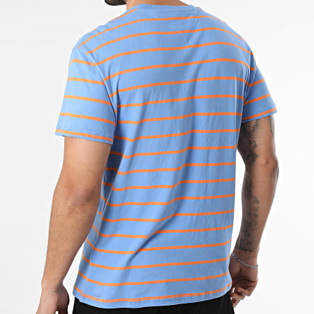 Tommy Jeans - Tee Shirt A Rayures Regular Fit Stripes 2544 Bleu Orange