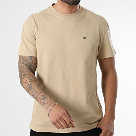 Tommy Jeans - Tee Shirt Regular Fit Small Flag 2504 Beige