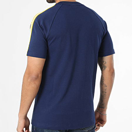 Adidas Originals - Tee Shirt A Bandes Real Madrid KE3848 Bleu Marine Jaune