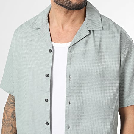 JJ Rebel - Chemise Manches Courtes Texturée Korso Vert