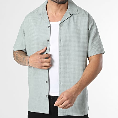 JJ Rebel - Chemise Manches Courtes Texturée Korso Vert