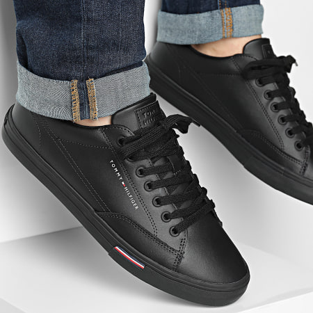 Tommy Hilfiger - Baskets Vulc Core Rwb Long Lace Leather 5814 Black