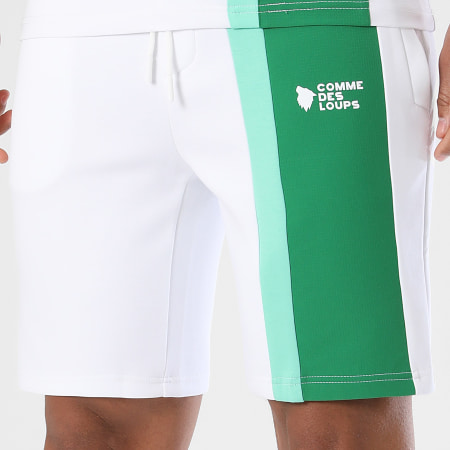 Comme Des Loups - Pantalón Corto de chándal Amalfi Blanco Verde