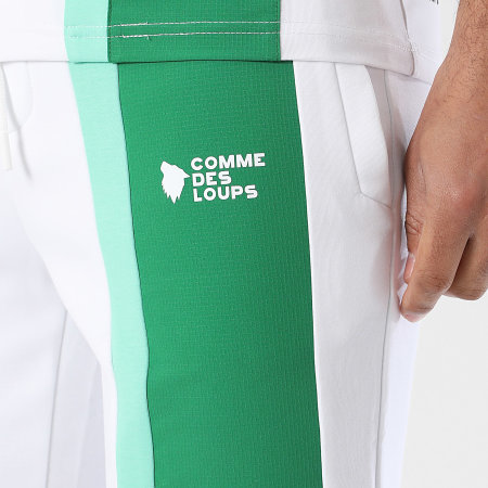 Comme Des Loups - Pantalón Corto de chándal Amalfi Blanco Verde