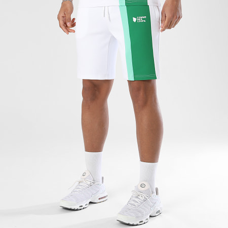 Comme Des Loups - Pantalón Corto de chándal Amalfi Blanco Verde