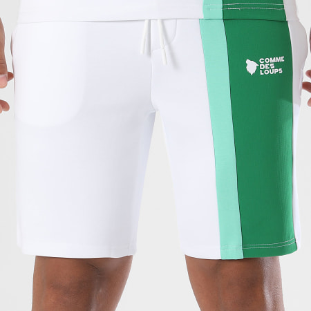 Comme Des Loups - Pantalón Corto de chándal Amalfi Blanco Verde