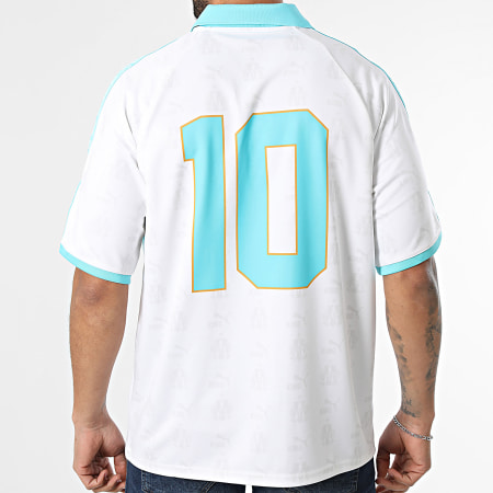 Puma - Maillot De Foot A Bandes OM King Retro Jersey 785577 Blanc Turquoise