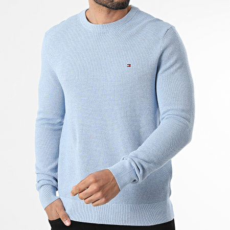 Tommy Hilfiger - Pull Essential Structure 6347 Bleu Clair Chiné