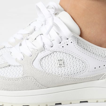 Tommy Hilfiger - Baskets Femme Mix Material Runner 9306 White Ecru