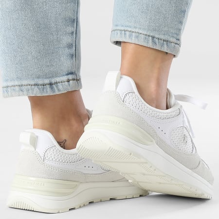 Tommy Hilfiger - Baskets Femme Mix Material Runner 9306 White Ecru