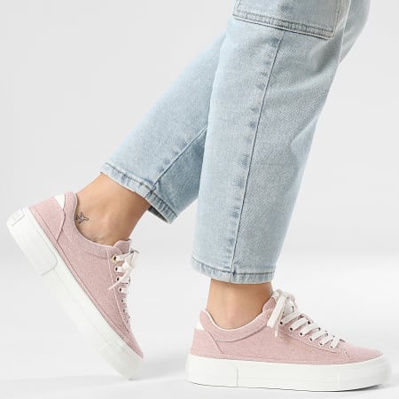 Tommy Hilfiger - Baskets Femme Foxing Platform Washed Canvas 9172 Peggy Pink