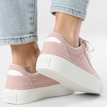 Tommy Hilfiger - Baskets Femme Foxing Platform Washed Canvas 9172 Peggy Pink