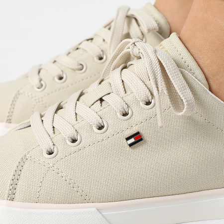 Tommy Hilfiger - Zapatillas Mujer Low Profile Vulc Canvas 9102 Beige Clásico