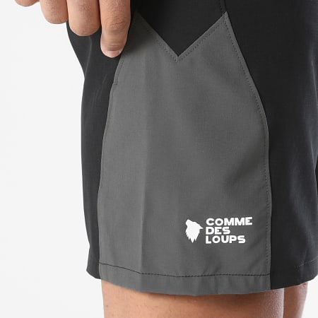 Comme Des Loups - Pantalón Corto de chándal Wave Negro Gris Antracita