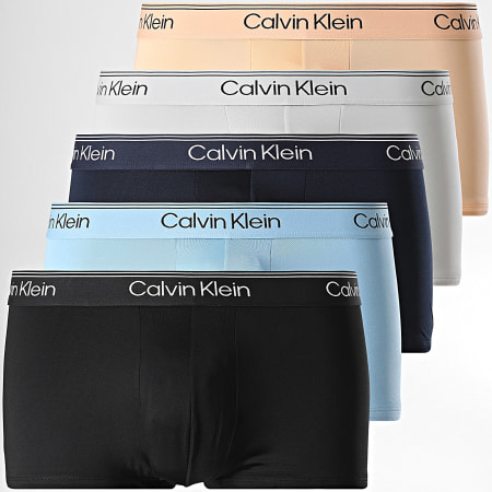Calvin Klein - Lot De 5 Boxers NB4412 Noir Gris Bleu Clair Bleu Marine Orange