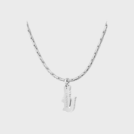 Lacoste - Collier Arthor Logo Crocodile Argenté