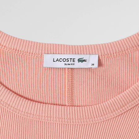 Lacoste - Débardeur Femme Logo Brodé Crocodile Rose Corail