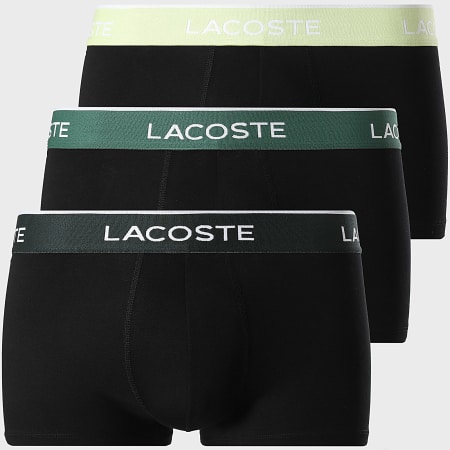 Lacoste - Lot De 3 Boxers Classic Noir Vert