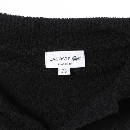 Lacoste - Polo Manches Courtes Texturé Logo Brodé Crocodile Classic Fit Noir