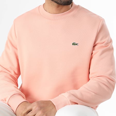 Lacoste - Sweat Crewneck Logo Brodé Crocodile Classic Fit Saumon