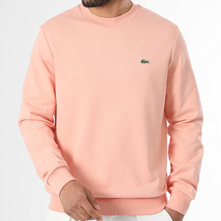 Lacoste - Sweat Crewneck Logo Brodé Crocodile Classic Fit Saumon