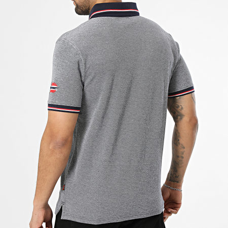Geographical Norway - Polo Manches Courtes Kblended Bleu Marine Chiné