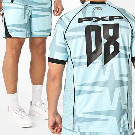 PXP - Ensemble Tee Shirt Et Short Jogging 2610308 2640308 Bleu Vert Turquoise