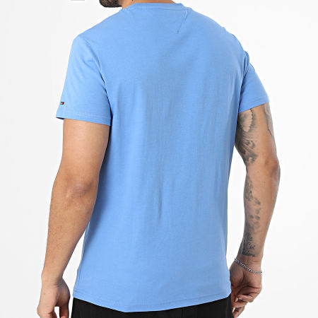 Tommy Jeans - Tee Shirt Slim Sign Chest 2538 Bleu Clair
