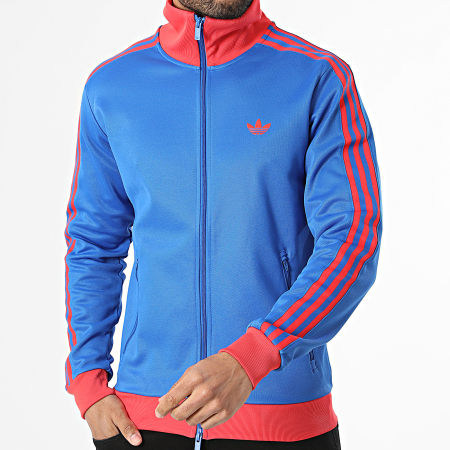 Adidas Originals - Veste Zippée Bandes Brodées Beckenbauer TT KE2412 Bleu Roi Rouge