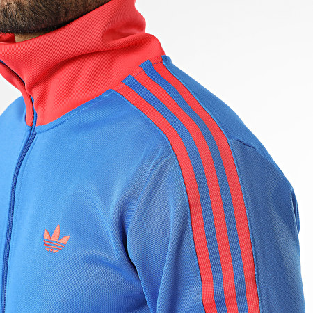 Adidas Originals - Veste Zippée Bandes Brodées Beckenbauer TT KE2412 Bleu Roi Rouge