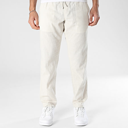 JJ Rebel - Pantalon Relaxed Fit Effet Lin Kenni Summer Beige