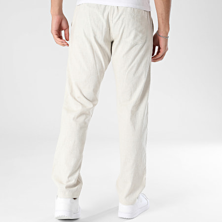 JJ Rebel - Pantalon Relaxed Fit Effet Lin Kenni Summer Beige