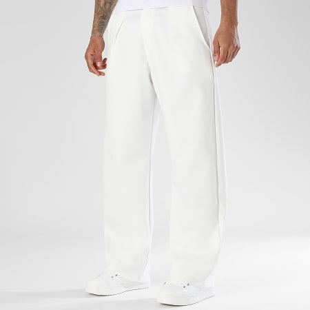 LBO - Pack de 2 Pantalones Vestir Anchos Con Pliegues 2350 2379 Blanco Azul Marino