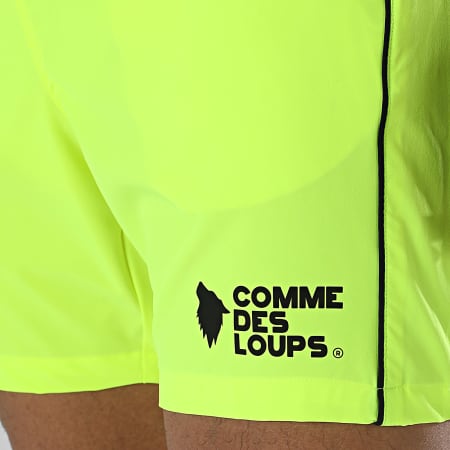 Comme Des Loups - Pantalón Corto de baño Steam Amarillo Flúor Negro