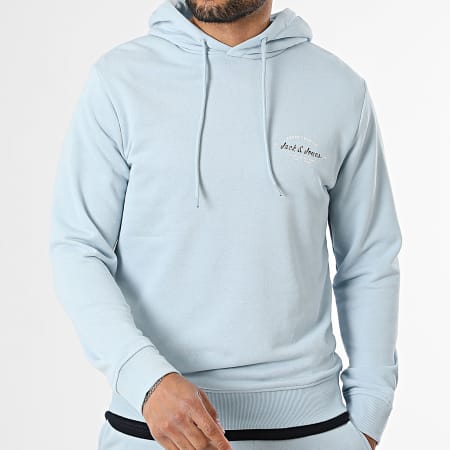 Jack And Jones - Ensemble Tee Shirt Sweat Capuche Et Short Jogging Brandon Bleu Clair Bleu Marine