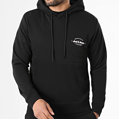 Jack And Jones - Ensemble Tee Shirt Sweat Capuche Et Short Jogging Brandon Noir