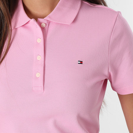 Tommy Hilfiger - Polo Manches Courtes Slim Femme 1985 3225 Rose