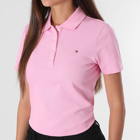 Tommy Hilfiger - Polo Manches Courtes Slim Femme 1985 3225 Rose