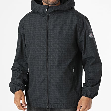 Tommy Jeans - Coupe-Vent Zippé Capuche AOP Packable 2735 Noir