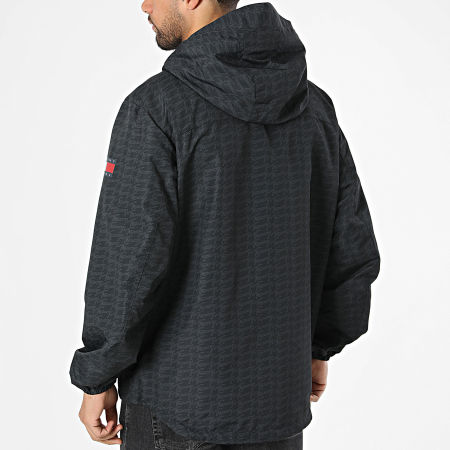Tommy Jeans - Coupe-Vent Zippé Capuche AOP Packable 2735 Noir