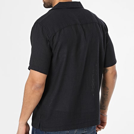 Only And Sons - Chemise Manches Courtes Texturée Trev Life Bleu Marine