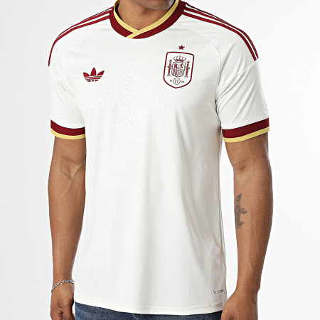 Adidas Originals - Maillot De Foot Officiel Espagne Extérieur 2026 JN4397 Beige Clair Bordeaux