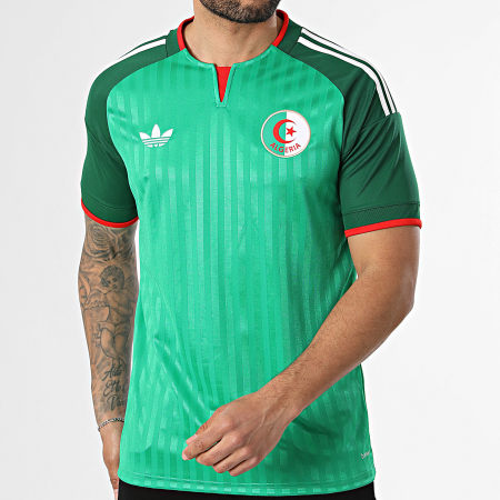 Adidas Originals - Maillot De Foot Officiel Algérie Extérieur 2026 JN4456 Vert Foncé Vert