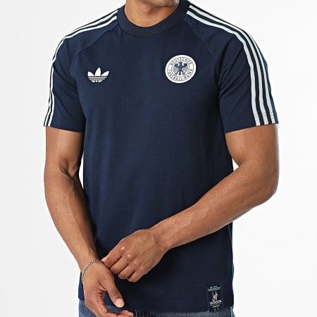 Adidas Originals - Tee Shirt 3 Stripes Allemagne Originals JZ9342 Bleu Marine