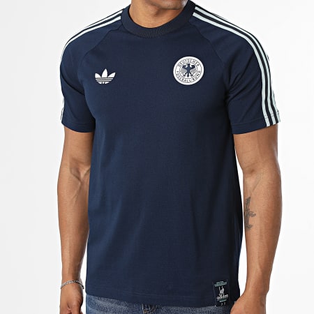 Adidas Originals - Tee Shirt 3 Stripes Allemagne Originals JZ9342 Bleu Marine