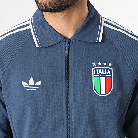 Adidas Originals - Veste Zippée 3 Stripes Italie Extérieur JY9599 Bleu Marine Bleu Clair