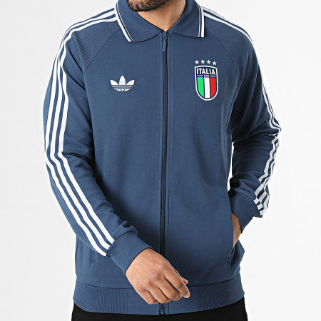 Adidas Originals - Veste Zippée 3 Stripes Italie Extérieur JY9599 Bleu Marine Bleu Clair