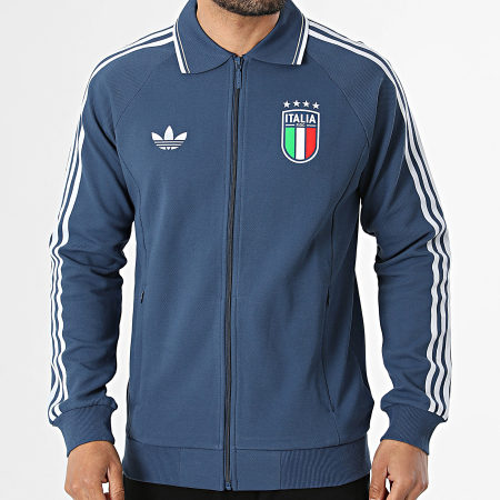 Adidas Originals - Veste Zippée 3 Stripes Italie Extérieur JY9599 Bleu Marine Bleu Clair