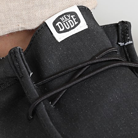 Hey Dude - Mocassins Wally Stretch Canvas Black White